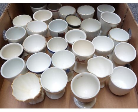 Approximately&nbsp;27 egg cups including White Star Line, Titanic 1912, armorial, Miniature Rifle Clubs Society, Shelley, air