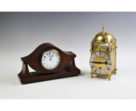 An Edwardian mantel timepiece by Thomas Russell Liverpool, the pagoda shaped mahogany case enclosing 8cm white enamel dial, m