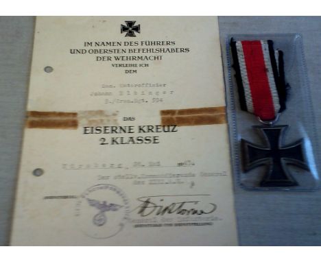 German WWII Iron Cross 2nd Class (Eiserne Kreuz 2. Klasse) makers marked on the suspension ring (4 Steinhauer und Luck, Luden