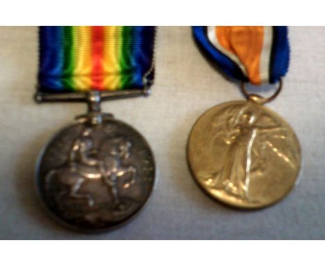 British WWI BWM and Victory Medal pair to 015983 PTE. F. F. Peace, Army Ordnance Corps