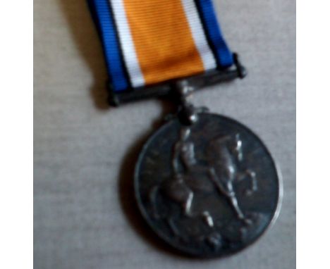 British WWI War Medal to T4-1106637 PTE G. Parkes, Army Service Corps. GVF