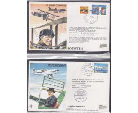 First Day Covers-Aviation Covers a fine collection in album with famous pilots, first flight anniversaries etc, British &amp;