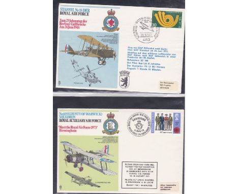 First Day Covers - Aviation -RAF cover album - several 'Flights' - Battle of Britain Flight, Rott Aerobatics team, Hurricanes