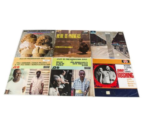 Jazz LPs, approximately seventy albums of mainly Jazz with artists including Phineas Newborn, Jimmy Rushing, Jelly Roll Morto