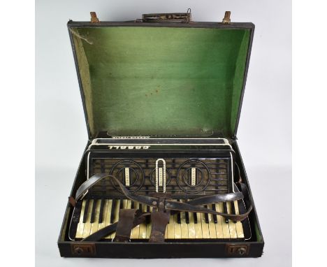 A Vintage Casall Piano Accordion in Case, Made in Verona, Italia