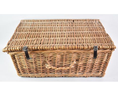 A Mid 20th Century Wicker Picnic Hamper, 61cms Wide