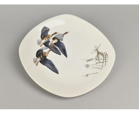 A Mid Century Midwinter Studio Peter Scott "Wild Geese" Plate, 24.5cm wide