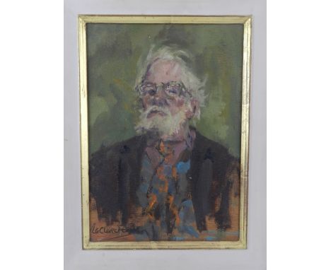 20th century Continental School, portrait study of a gentleman, oil on board, signed lower left, label to verso, framed. H.24