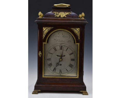 George III mantel clock by George&nbsp;Howse London (apprenticed 1750 member of the Clock Makers' Company) in mahogany case w