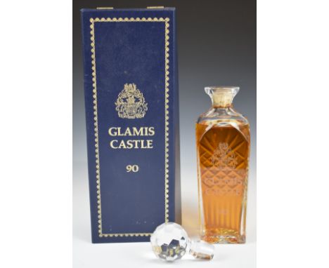 Glamis Castle 90 Scotch Whisky in decanter and presentation box