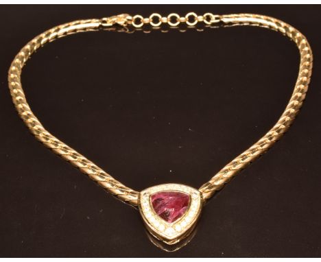 Christian Dior necklace set with faux ruby and paste