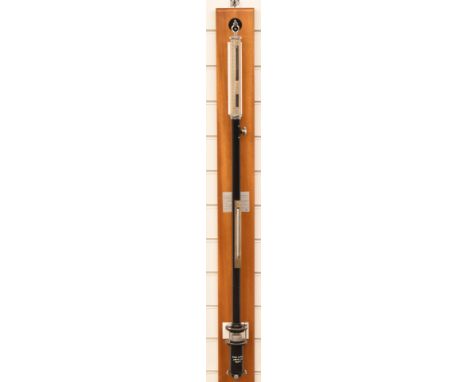 Griffin and George Ltd stick barometer in glazed mahogany case, H128cm