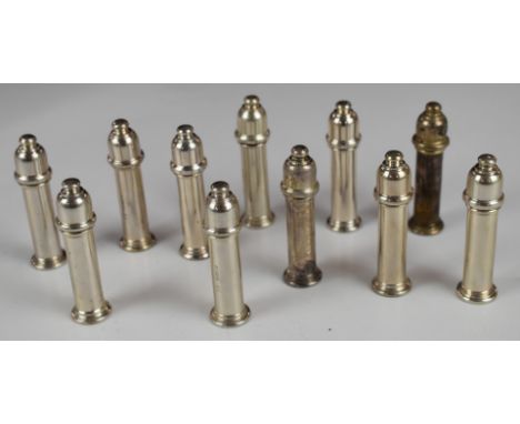 Ten novelty hallmarked silver bubble blowers, commissioned by the vendor as a novelty item for sale but only these were produ