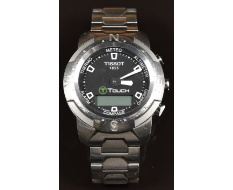 Tissot T-Touch gentleman's touch screen wristwatch ref. Z251/351-1 with thermometer, alarm, compass, chronograph, altimeter, 