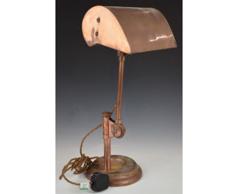 Anglepoise style vintage&nbsp;copper adjustable&nbsp;desk lamp, H27cm