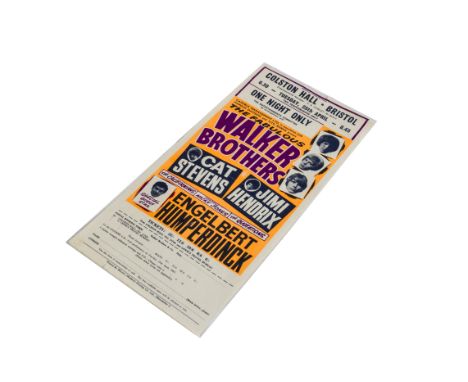 Jimi Hendrix Flier, Unused Ticket Application / Flier for one of the gigs on the first UK tour by Jimi Hendrix at the Colston
