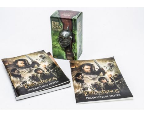 Lord of the Rings, a boxed Orc Trapjaw  ¼ scale Helm together with publications 'Production Notes' The Return of the Kings x2