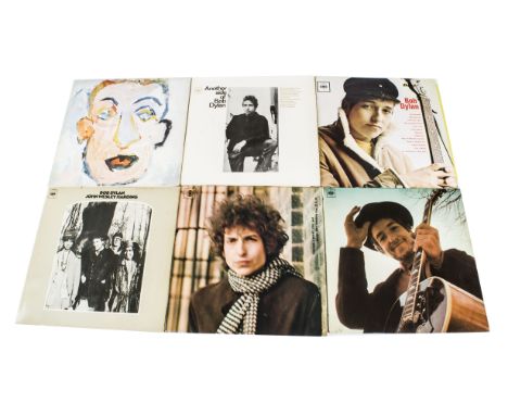 Bob Dylan LPs, seventeen mainly UK release albums being a mixture of originals and reissues with titles including Blonde on B