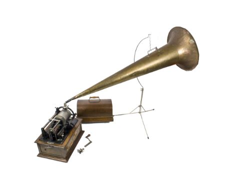 An Edison phonograph, Concert, Model A No C7440, now with standard and Concert mandrels, B reproducer with silver-plated adap