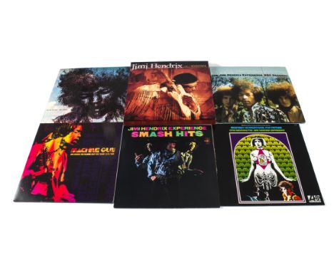 Jimi Hendrix Box Set / LPs, A Box Set and six albums comprising Live At Woodstock Box Set (Complete), Machine Gun (Double), B