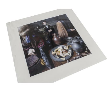 The Rolling Stones, a coloured print 340mm square (mounted 470mm) of an out-take from the Beggar's Banquet promotional shoot 