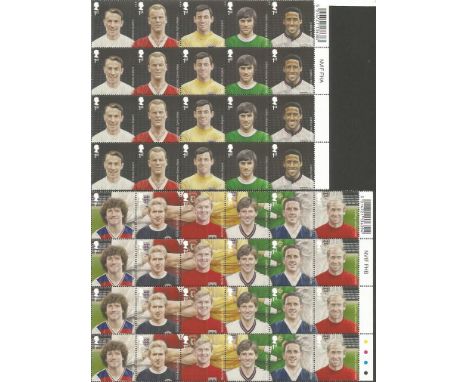 Football Greats two attractive sheets of mint unused stamps with traffic light edge. Has Four sets of the stamps 44 x 1st cla