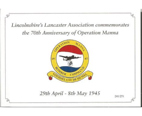 Operation Manna Souvenir Folder, produced by Lincolns Lancaster Association. This charming little souvenir folder commemorate