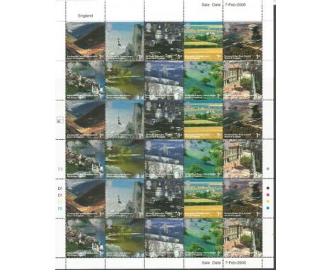 England 2008 attractive sheet of mint unused stamps with traffic light edge. Has 4 sets of the issue 40 x 1st class stamps wi