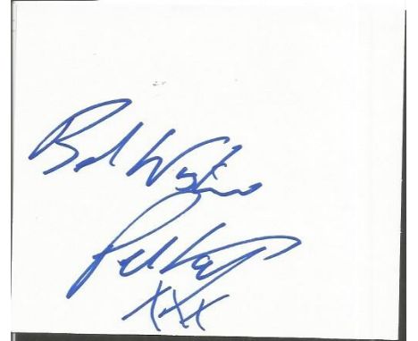 Peter Kay signature piece on white card. English comedian and actor. His 2010-11 stand-up comedy tour was officially inaugura