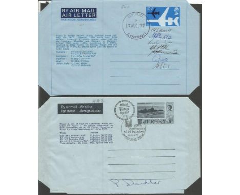 Collection of air letters housed in blue album. Contains 100+ All signed amongst the signatures are Wg Cdr D Ward, Wg Cd JD L
