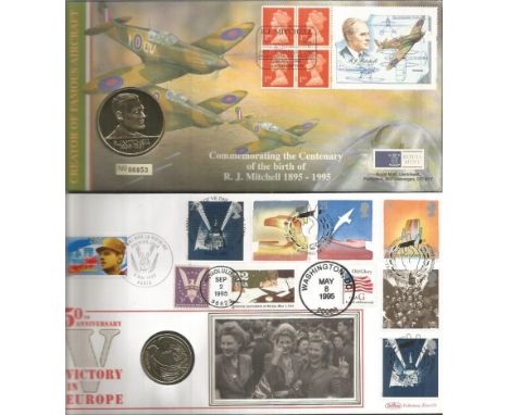 Assorted military coin cover collection. 21 covers. Includes Commemorating the centenary of the birth of R J Mitchell, 50th A