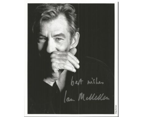 Ian McKellen signed b/w 10 x 8 photo Lord of the Rings, X Men. Good condition. All signed items come with our certificate of 