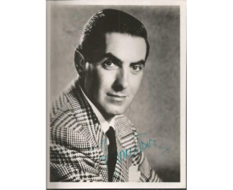 Tyrone Power signed 7 x 5 vintage b/w portrait photo. Good condition. All signed items come with our certificate of authentic