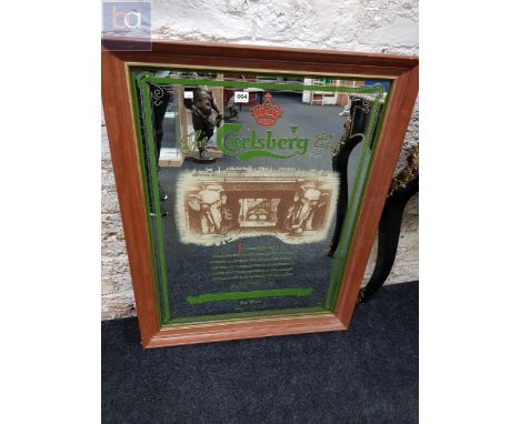 LARGE VINTAGE CARLSBERG PUB MIRROR 