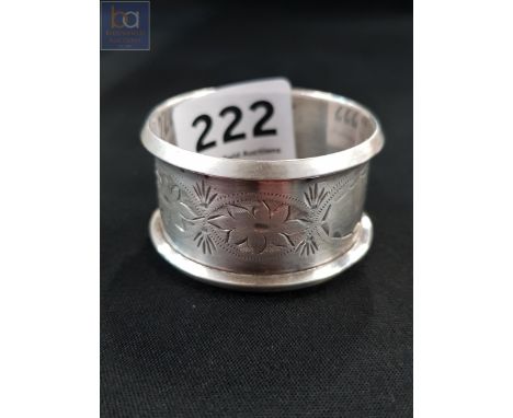 SILVER NAPKIN RING WITH HALLMARKS FOR CHESTER 