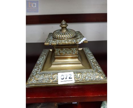 BRASS VICTORIAN INKWELL