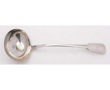 A George IV silver fiddle pattern soup ladle, maker Charles Hollinshead, London, 1822: 32cm. long, 7.42ozs.