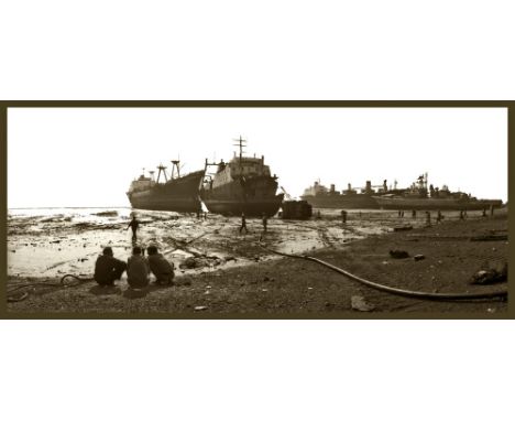 Noel Chanan [b.1939]-
Chinese vessel 'Tongshun' at the breakers yard, Alang Beach, Gujarat.1998
selenium-toned silver print, 