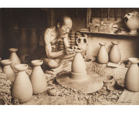 * Herbert George Ponting [1870-1935] -
A Japanese Potter
carbon print:-
34.2 x 48.7cm.,
flush mounted on card
Ponting's signa