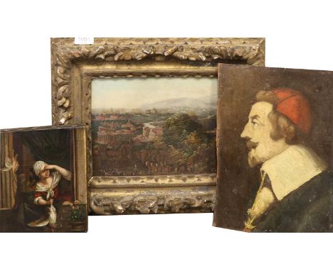 After Philippe de Champaigne (1602-1674) FrenchPortrait of Cardinal RichelieuOil on panel, together with an oil on canvas aft