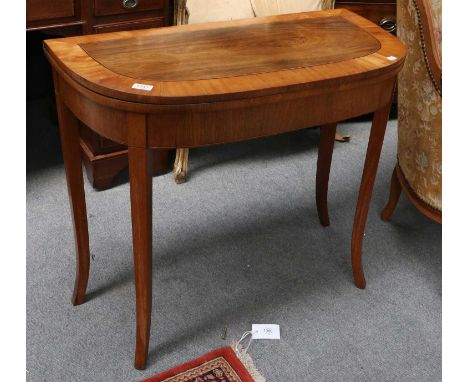 An Early Victorian Rosewood and Satinwood Folder Over Card Table, 86cm by 42cm by 75cm