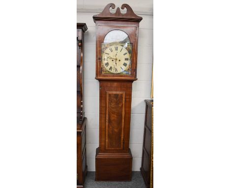 A Scottish Mahogany Eight Day Longcase Clock, early 19th century, 14" arch painted dial, signed Richd Cooper, Hamilton (Bell 