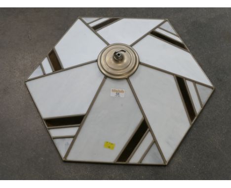 Stylised glass and leaded lamp shade 