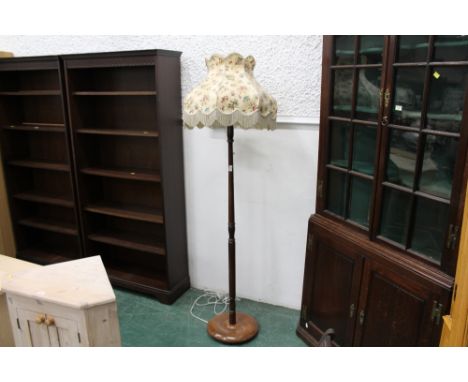 Modern standard lamp with floral shade 