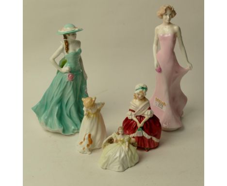 Five Royal Doulton Coalport and Worcester figurines 