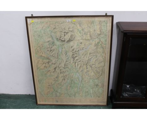 Framed Lake District Ordnance Survey map 