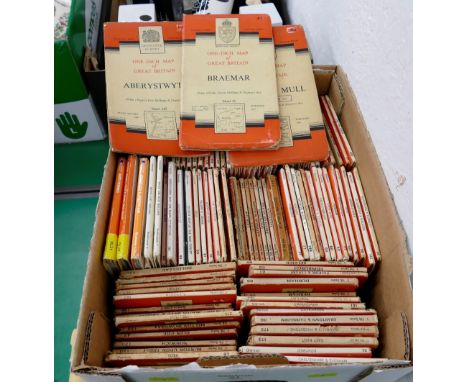 Box of Ordnance Survey 1" maps of Great Britain 
