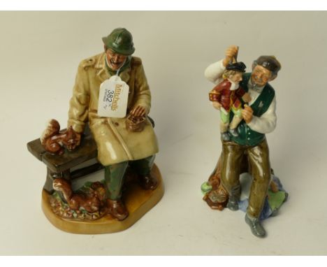 Two Royal Doulton figurines, "Lunch time" and "The Puppet Maker"