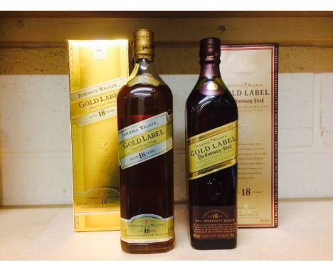 JOHNNIE WALKER GOLD LABEL AGED 18 YEARS - ONE LITRE
Blended Scotch Whisky. 
1L, 43% volume, in carton. 
JOHNNIE WALKER GOLD L