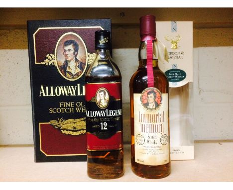 ALLOWAY LEGEND AGED 12 YEARS
Blended Scotch Whisky. 
70cl, 40% volume, in presentation box with two glasses and certificate n